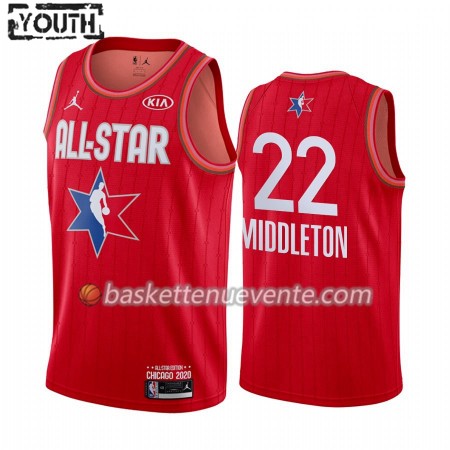 Maillot Basket Milwaukee Bucks Khris Middleton 22 2020 All-Star Jordan Brand Rouge Swingman - Enfant